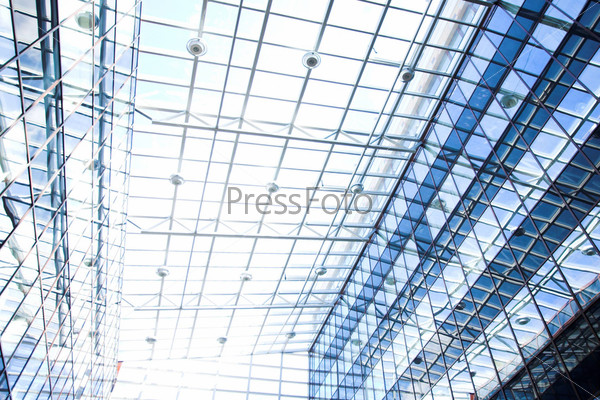 Blue protection ceiling inside business centre