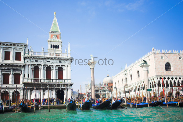 Venice - Italy, Gondolas near the San Marco on Grand channel