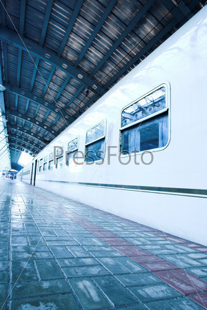 Train stay on wet platform