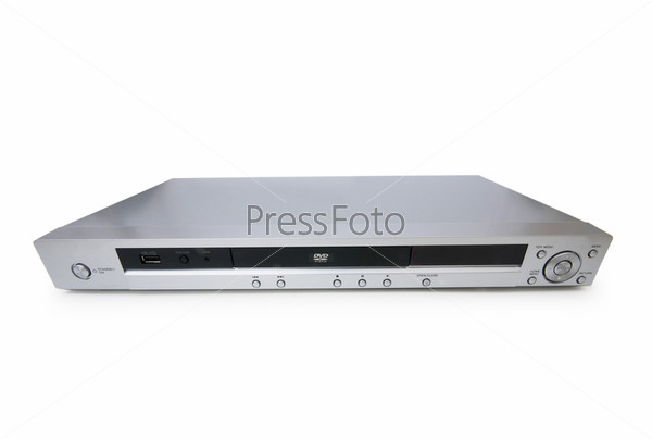 Silver DVD player isolated