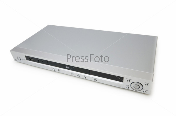 Silver DVD player isolated