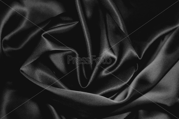 Texture of a black silk, stock photo