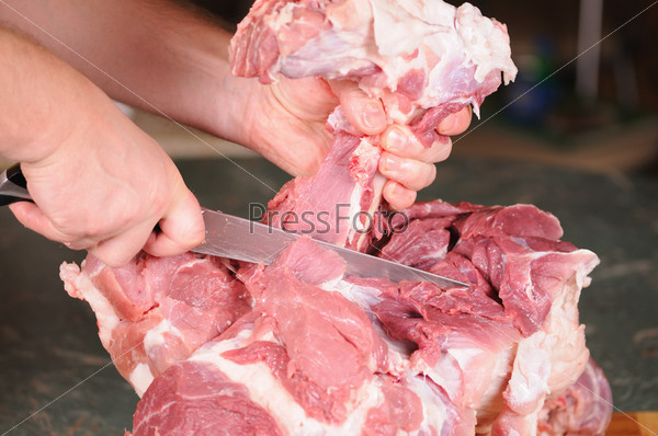 Preparation of the big piece of meat
