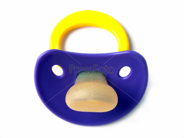Plastic baby pacifier or soother isolated on white