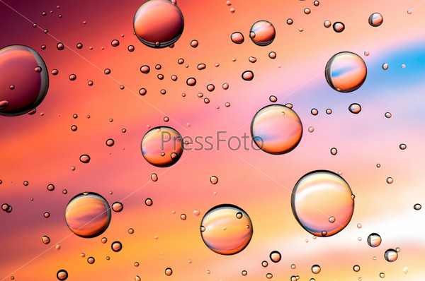 clear drops of water on abstract background