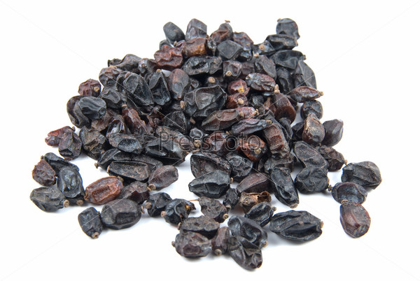 Dried barberry spices on white background