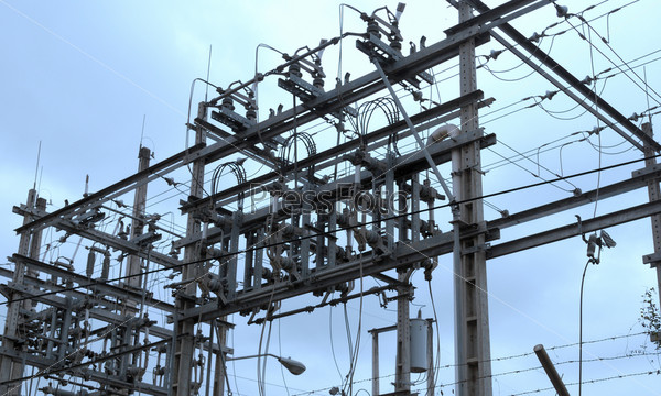Substation of electric transformers 