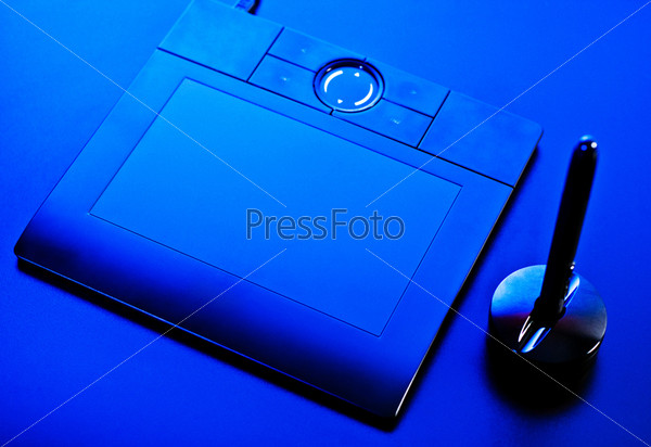 Drawing tablet in blue light
