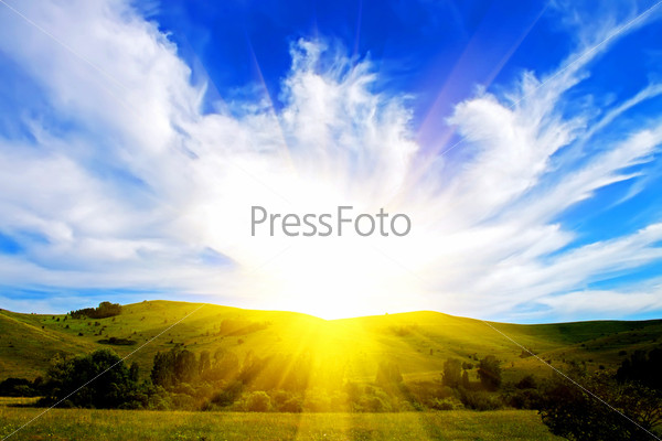 Field and sky, stock photo