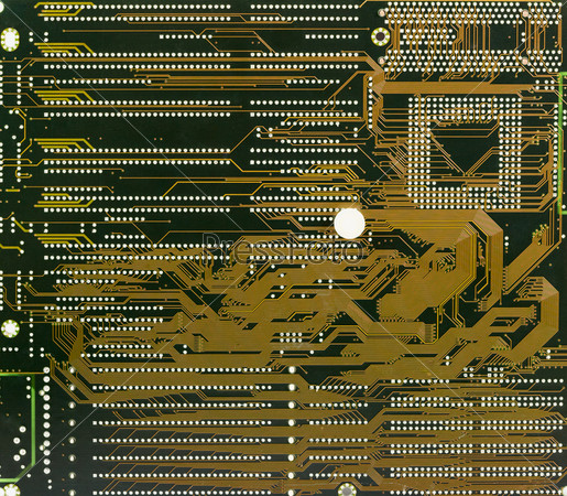 Circuit board industrial electronic dark green background