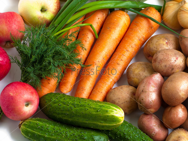 Healthy eating vegetable food on white background