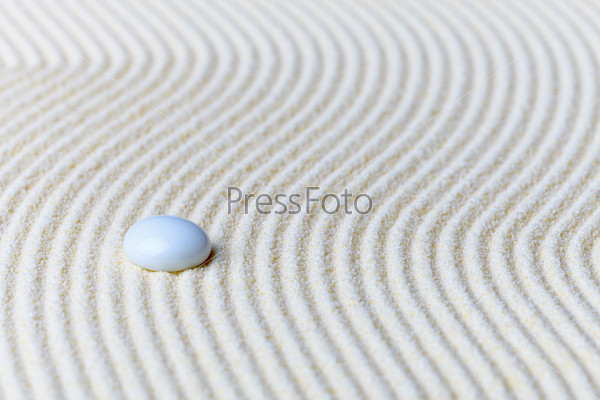 Abstract composition, glass drop on the sand - Zen Garden