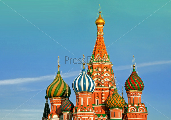st.Basil cathedral on blue sky background