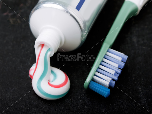 Dental hygiene - teeth healthcare toothpaste tube, stock photo
