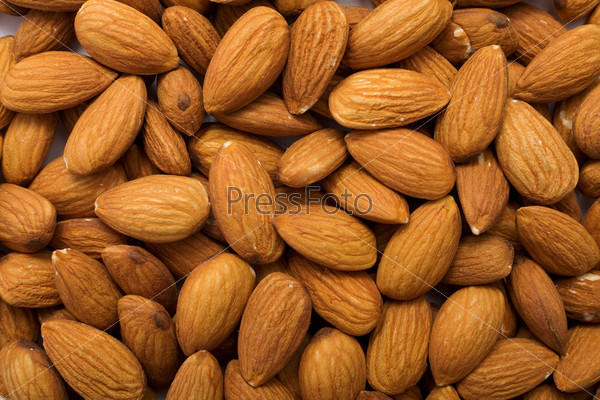 The cleared almond nut to scatter on a surface