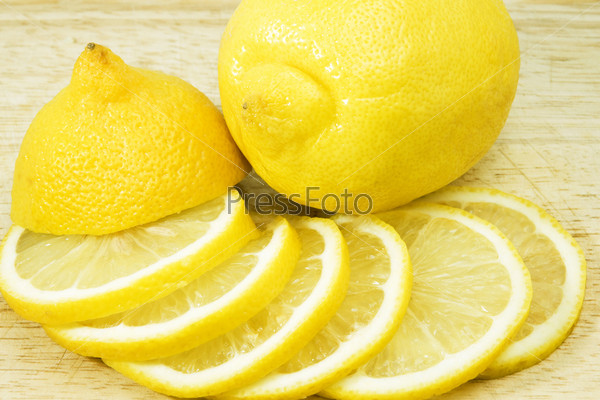 lemon cut on cutting board