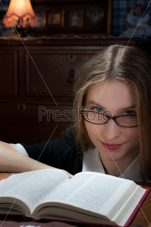 Young woman with a book