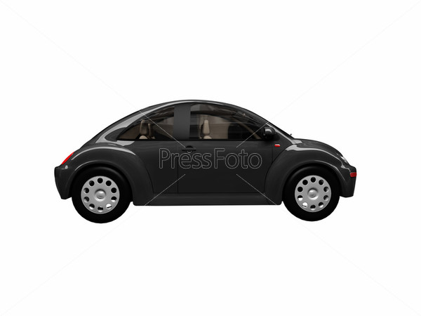 isolated black bug car on a white background