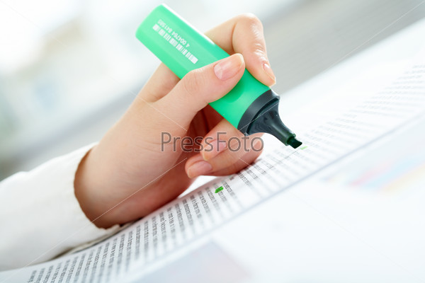 Horizontal image of accountant checking documents