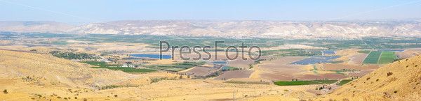 Panorama of the Jordan Valley, 5 shots, top view