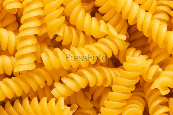 Close up of italian pasta - spiral shaped, stock photo
