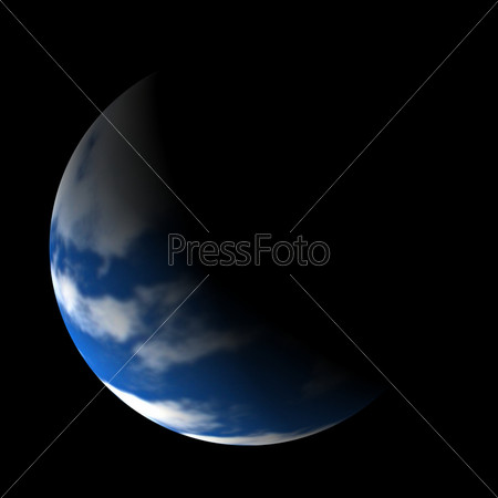 Mother Earth on a black background