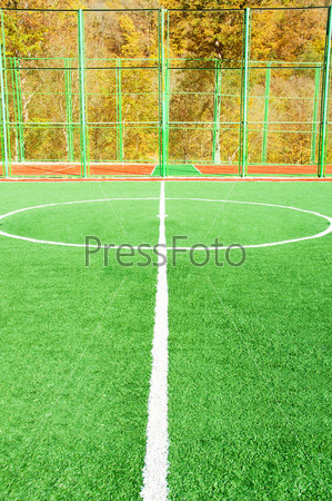 Football pitch on bright summer day