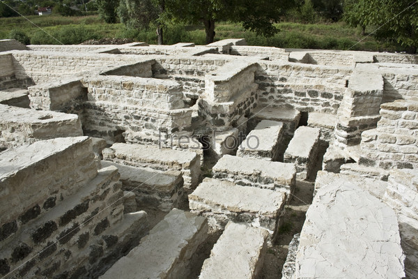 ruins of the old Turkish bath in the old Orhei in Moldova