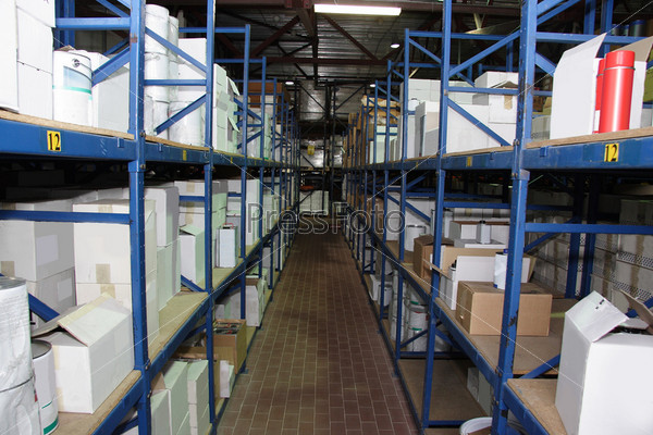 Indoor manufacturing and storage details, stock photo