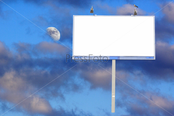 advertising board under the moon sky