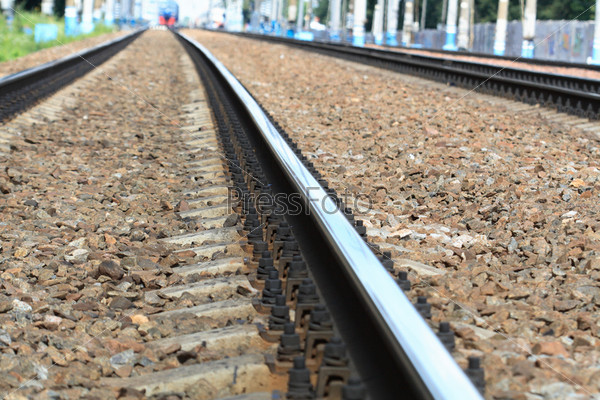 Diminishing perspective with railroad track vanishing into the distance