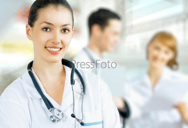 A team of experienced highly qualified doctors, stock photo