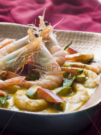 Dish of Malai King Prawn Curry