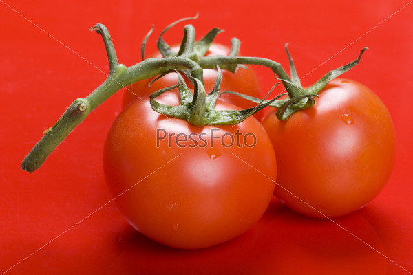 object on red - food tomato close up
