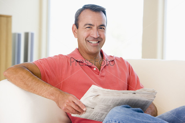 Middle-aged man relaxing at home