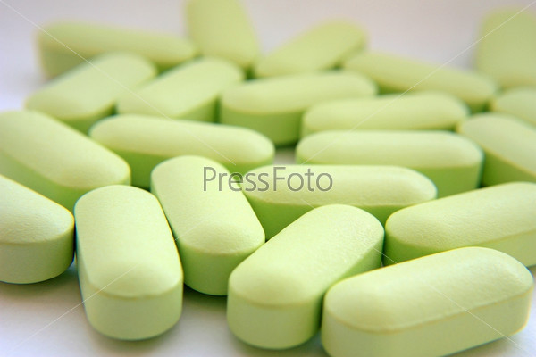 A handful of green pills