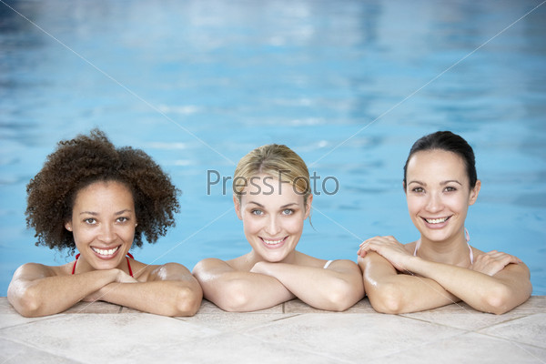 Three Female Friends In Swimming Pool
