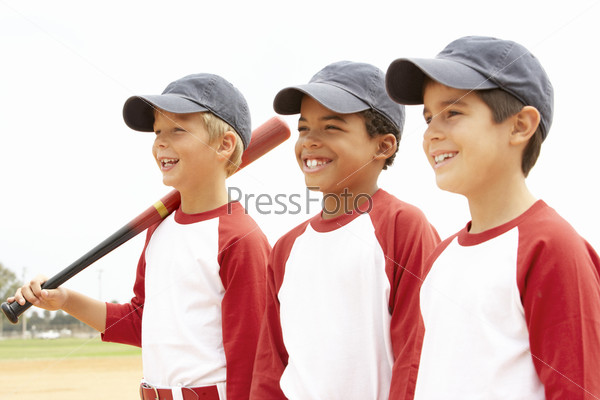 Young Boys In Baseball Team, stock photo