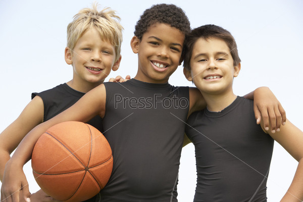 Young Boys In Basketball Team