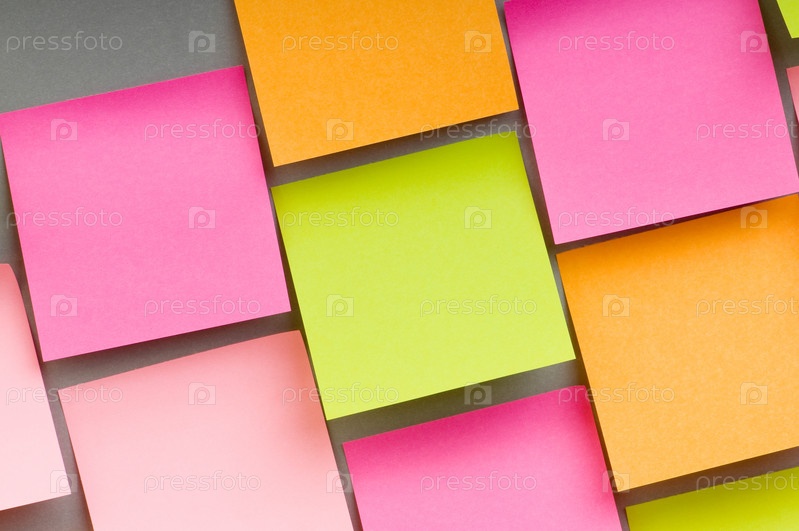 Reminder notes on the bright colorful paper, stock photo