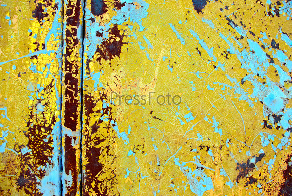 old rusty iron surface with paint stripped