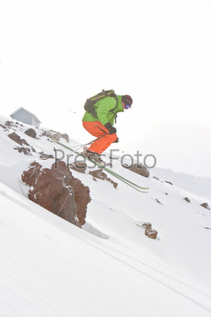 Freerider moving down a slope