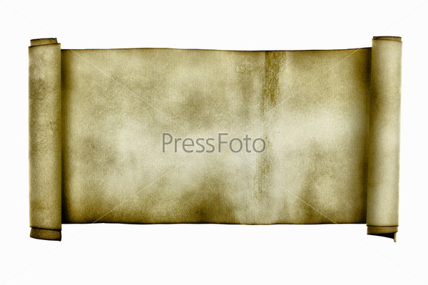 Ancient scroll isolated over a white background