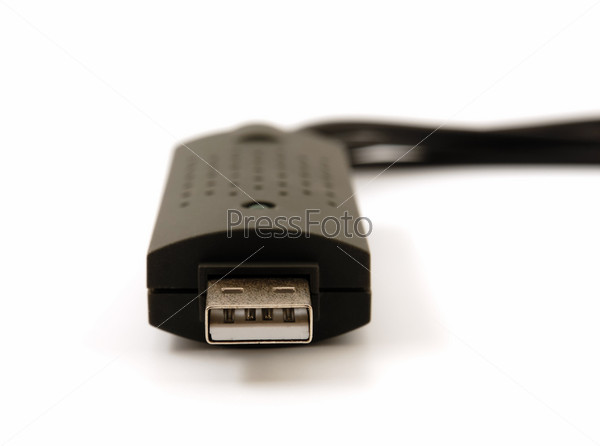 USB video audio capture adapter VHS to DVD hdd tv card on a white background
