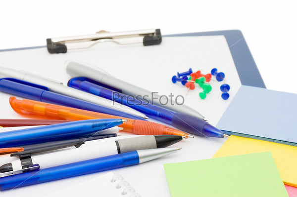 Set of ball pens and the note