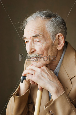 Old man with moustaches in a jacket