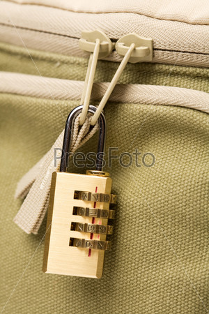 coding lock on zip of bag
