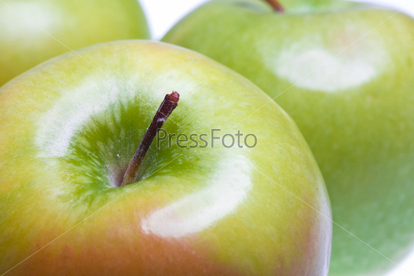 juicy apples on white background