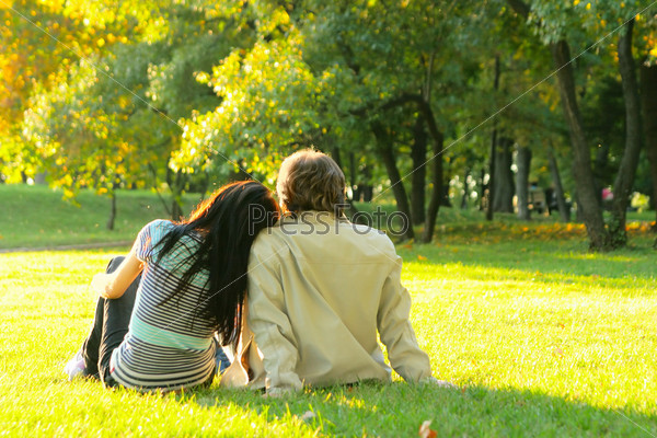 Young happy couple outdoors