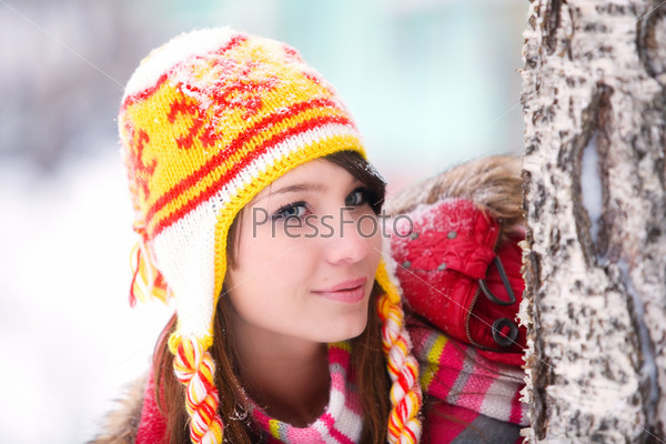 woman in winter clothes and hat